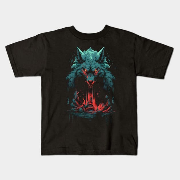 Mystic Werewolf Kids T-Shirt by lord.mandragoran